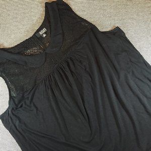 Black Lace Sleeveless Top, 3X